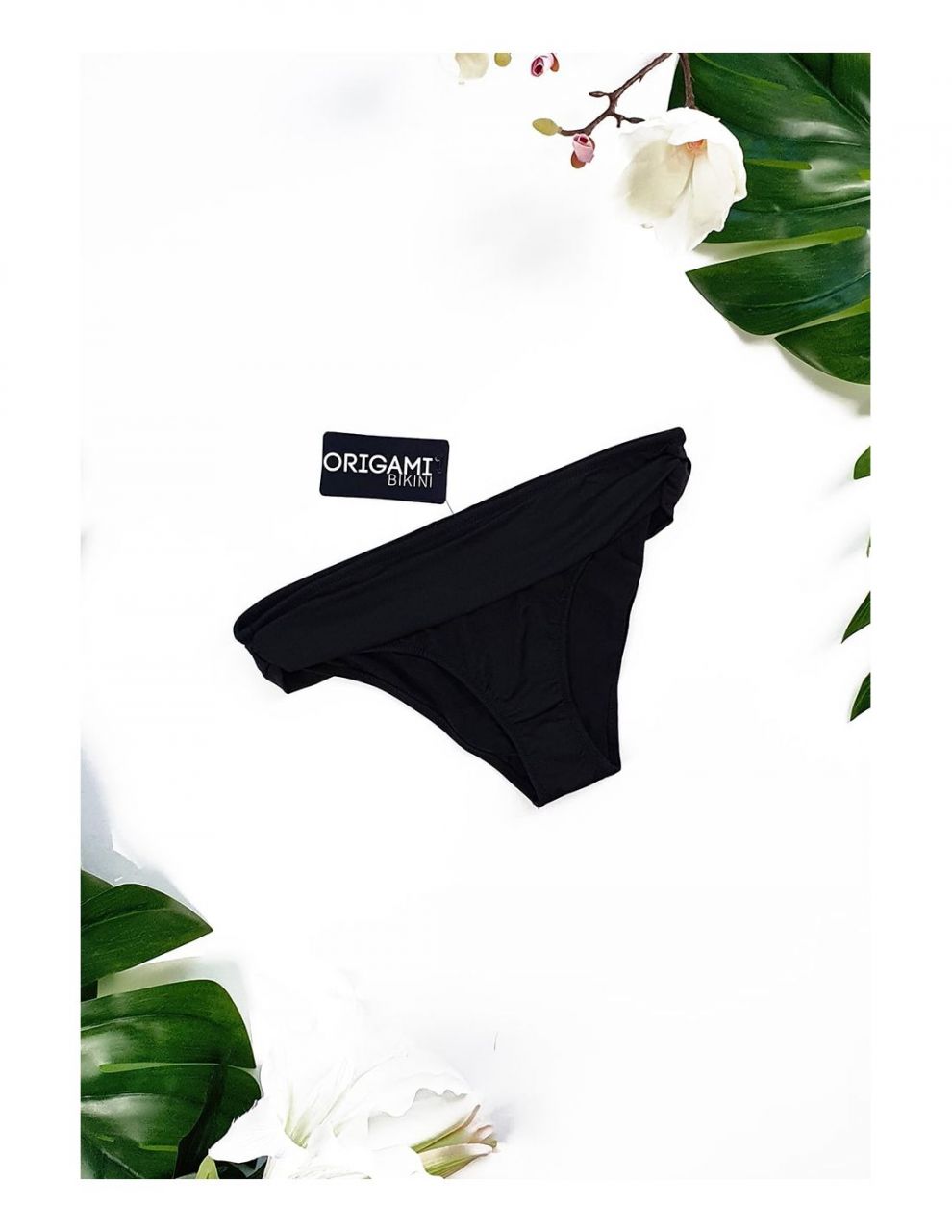Origami Bikini Fekete magas derekú alsó