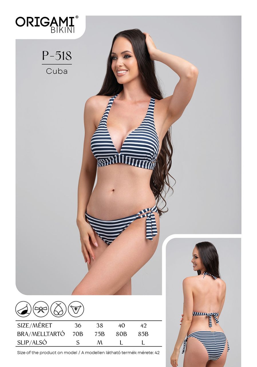 Origami Bikini 2025 B kosár, kék csíkos